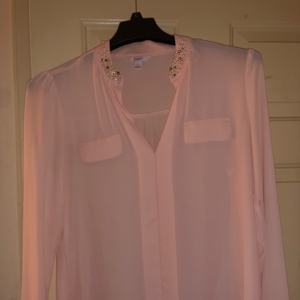 Candie’s Sheer Pink Blouse